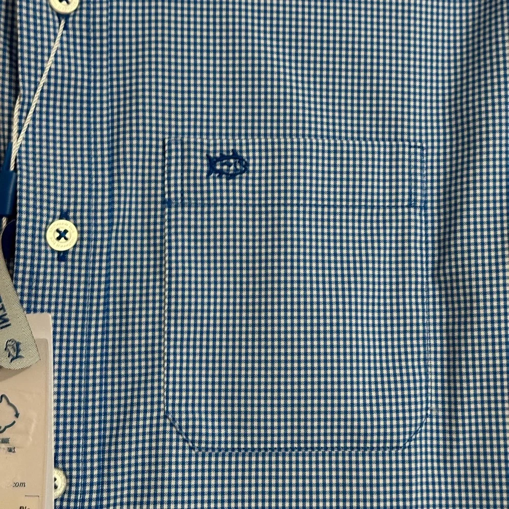 NWT Southern Tide Boys Intercoastal Mini Gingham Button Down Shirt -‎ Size XL